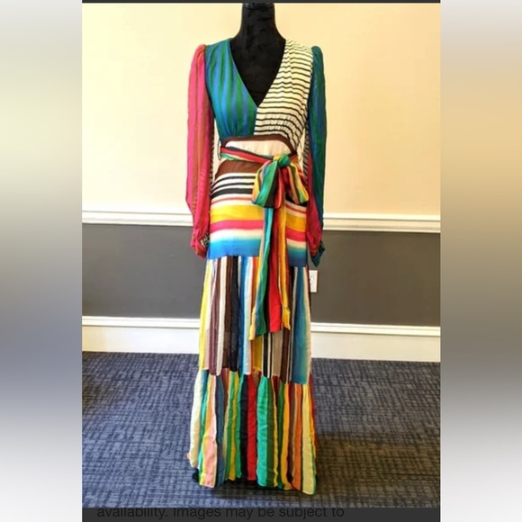 FARM Rio Multicolor Striped Maxi Dress - Picture 1 of 14